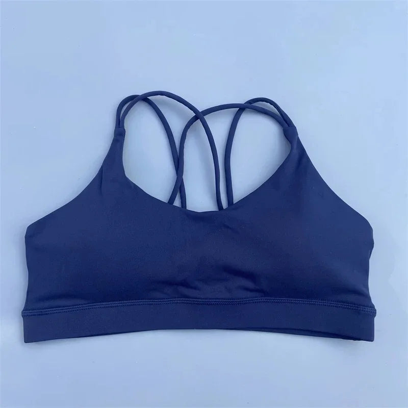 Solid Color Soft High Strength Women Cross Fitness Bra Tight Sport Top/Comprehensive Training Gym Yoga Underwear With Chest Pad