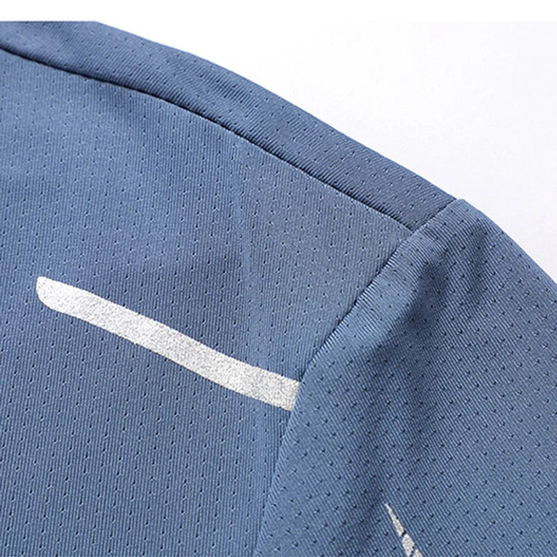 CHRLCK Men's Running Quick Drying T-shirts Breathable Hiking/Fishing Tees Soft Elasticity Outdoor Sports Short Shirt Summer