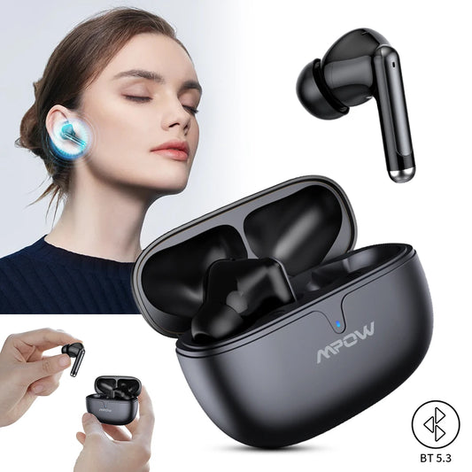Mpow S65 True Wireless Earbuds Bluetooth 5.3 Headphones with 30H Playback/SBC Low-Latency Gaming Mode in-Ear Earbuds for Phone