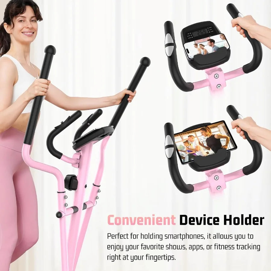 Elliptical Exercise Machine for Home with Ultra-Smooth Magnetic Drive/14 Levels Resistance Cardio Machine with LCD Monitor