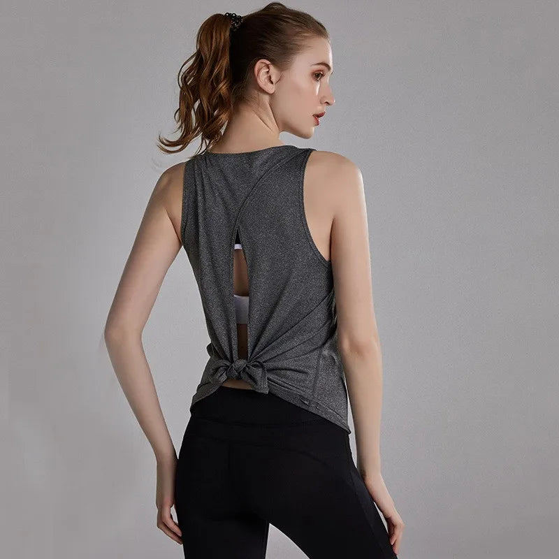 Women's Sleeveless Gym Shirts Tops Yoga Sports Vest Fitness/Loose Sport Shirts Female T-Shirts for Workout Exercise Tank Tops