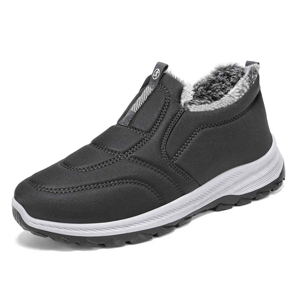 Warm Walking Shoes Lightweight Thermal Ankle Boots Comfortable/Slip On Sneakers Winter Thick Fur Shoes for Travel Hiking