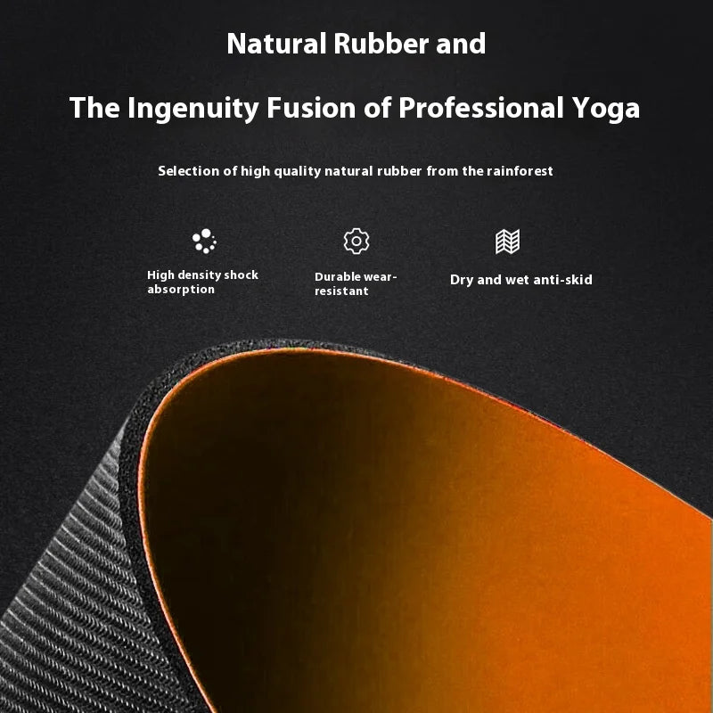 ‌Natural Rubber & PU Professional Yoga Mat Anti-Slip/Sweat-Absorbing Silent Shockproof Fitness Mat for Home ‌