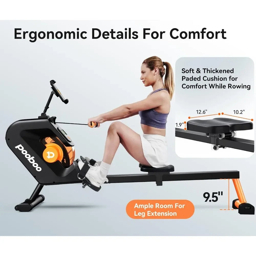 Max 350 LBS Magnetic Rower With LCD Monitor Rowing Machine/Fitness Equipment Tablet Holder Rowing Machines for Home Use