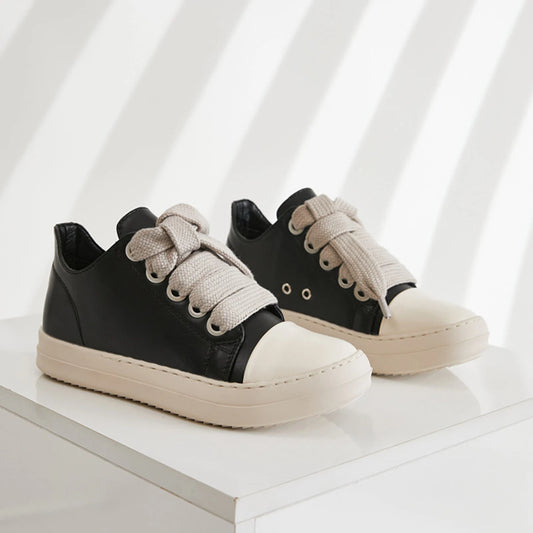 Men's Coarse Shoelaces, Low Cut Flat Bottom Casual Shoes/Minimalist College Style Sports Shoes