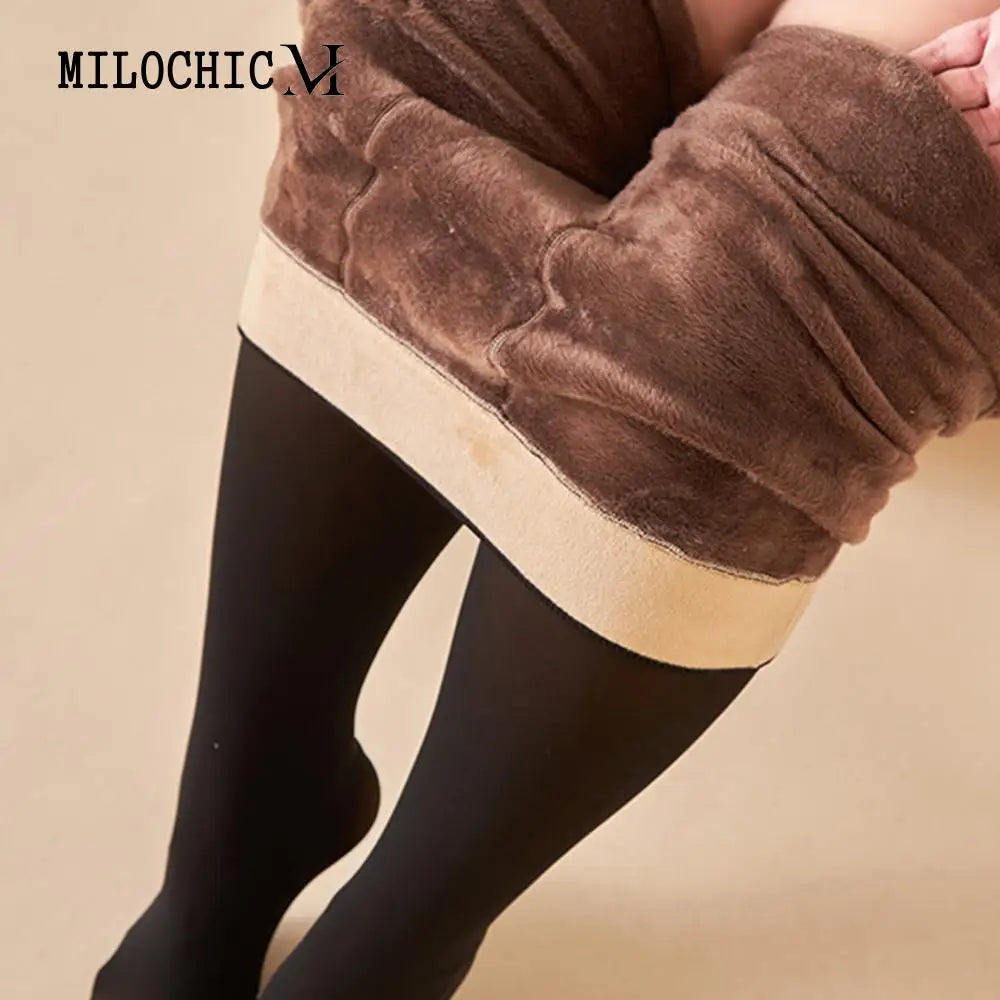 Women Fleece Lined Tights Comfy Translucent Leggings/Fashion Thermal Leggings Warm