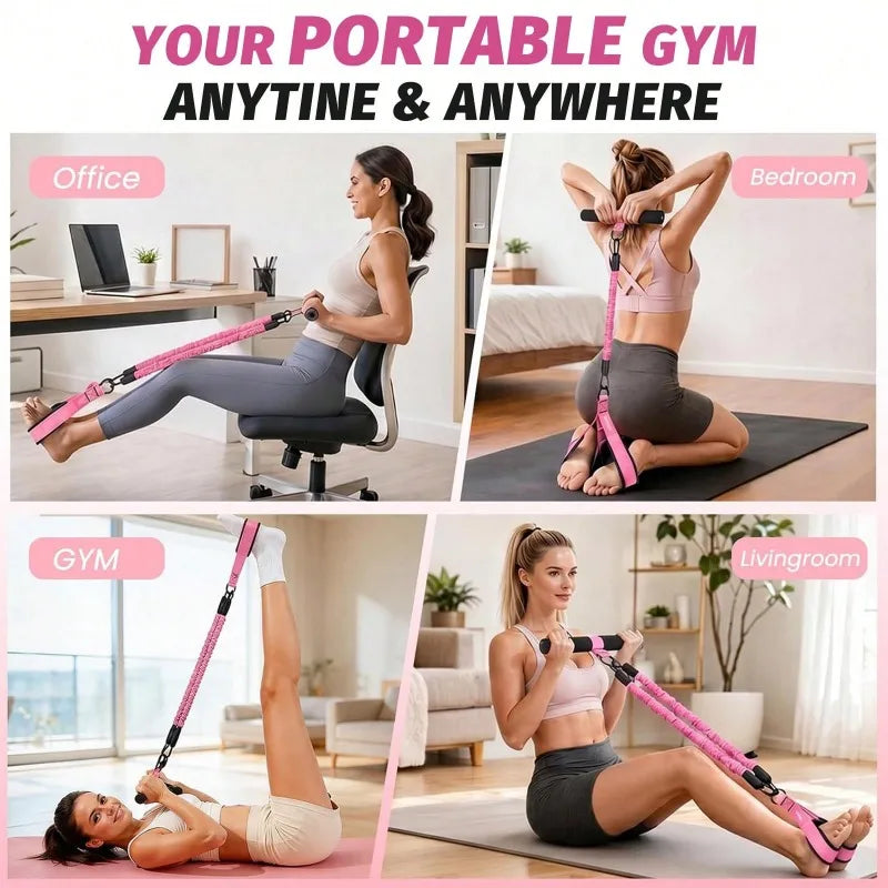 Upgrade Multifunction Pedal Resistance Band Workout Set/Elastic Pull Rope with Handles Door Anchor & Foot Loops