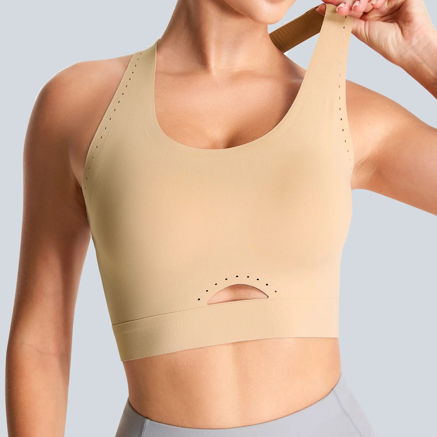 THE GYM PEOPLE Women's Wireless Cross Back/Sports Bras Padded Low Impact Seamless Bra