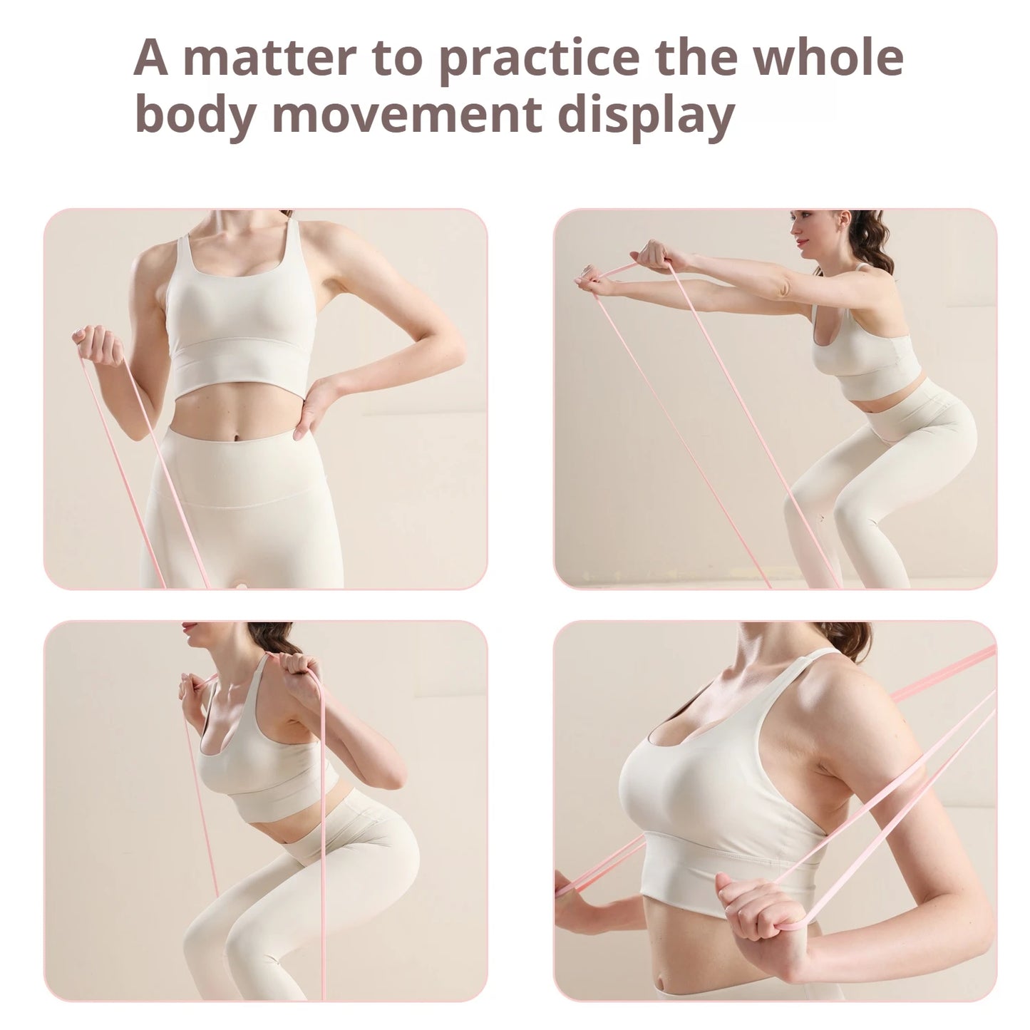 WOSWEIR-Ladies Silicone Fitness Stretch Band for Yoga Resistance Training/Tensile Stretching Pull-Up Assisted Exercise Band