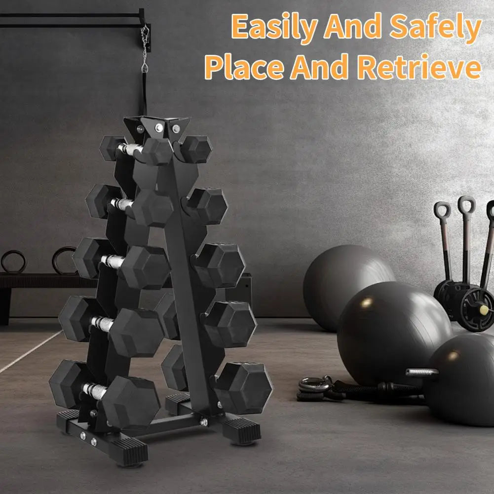 5-Tiers Dumbbell Rack Home Sports Fitness Equipment/Storage Holder Weight Support Dumbbell Floor Bracket Space Saver