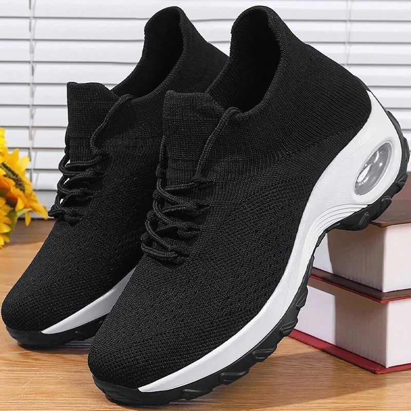 Summer Women Sneakers Outdoor Running Air Cushion/Sport Shoes Increase Height Breathable Walk Shoes