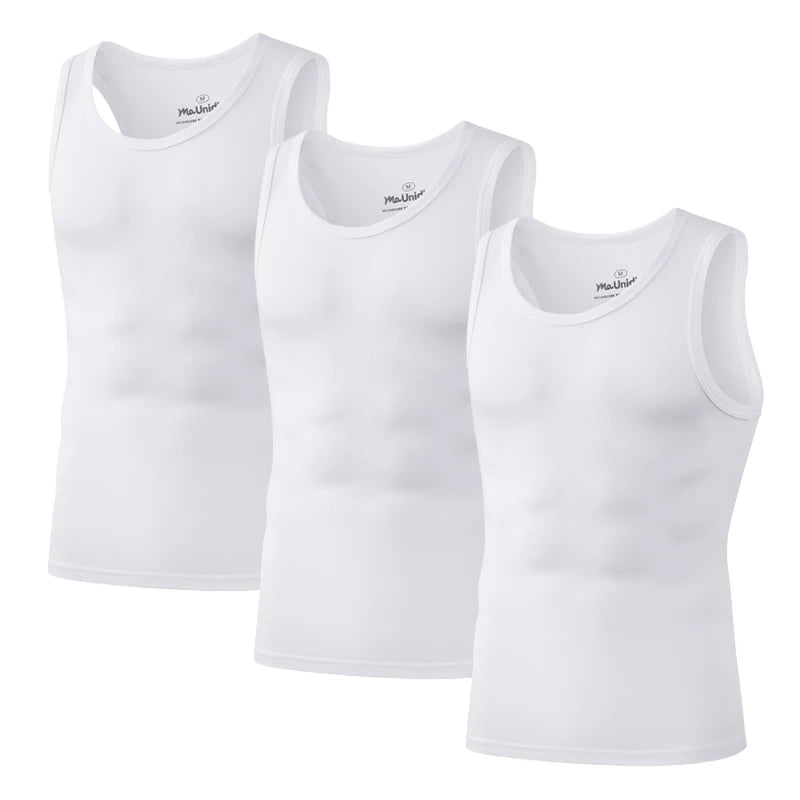 3Pcs/Pack Solid Color Men's Tank Top Sleeveless Undershirts/Men Vest Gym T-Shirt High Quality Bamboo Fiber Man Singlets Sports