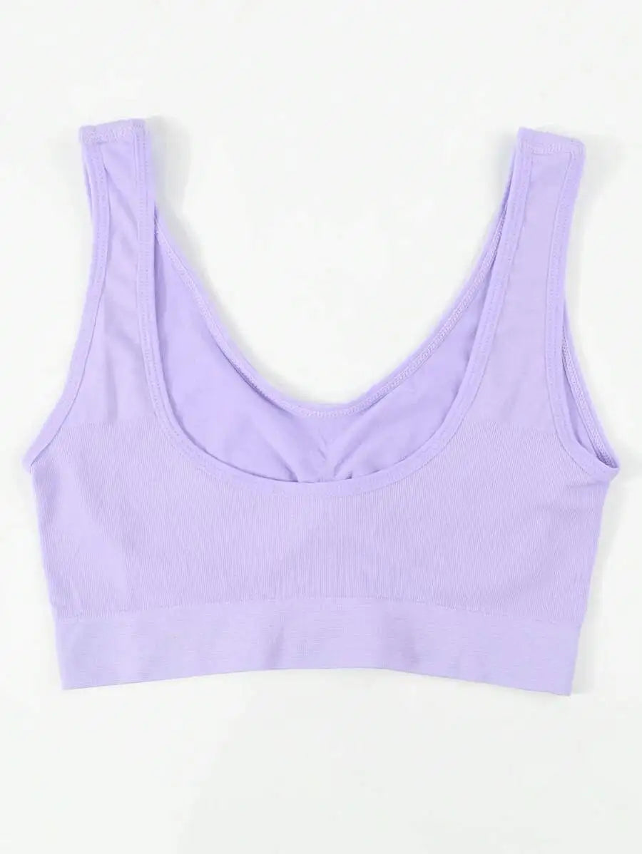 3 Packs Women Seamless Comfort Thin/Unlined Sports Bra Underwear