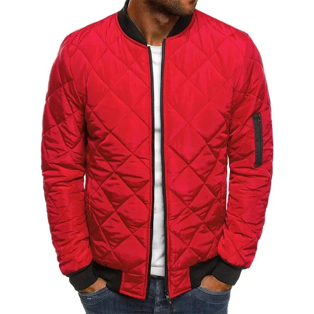 Winter New Jacket Men's Baseball Collar Mesh Pressed/Lightweight  Jacket Vintage Flight Casual Long Sleeve