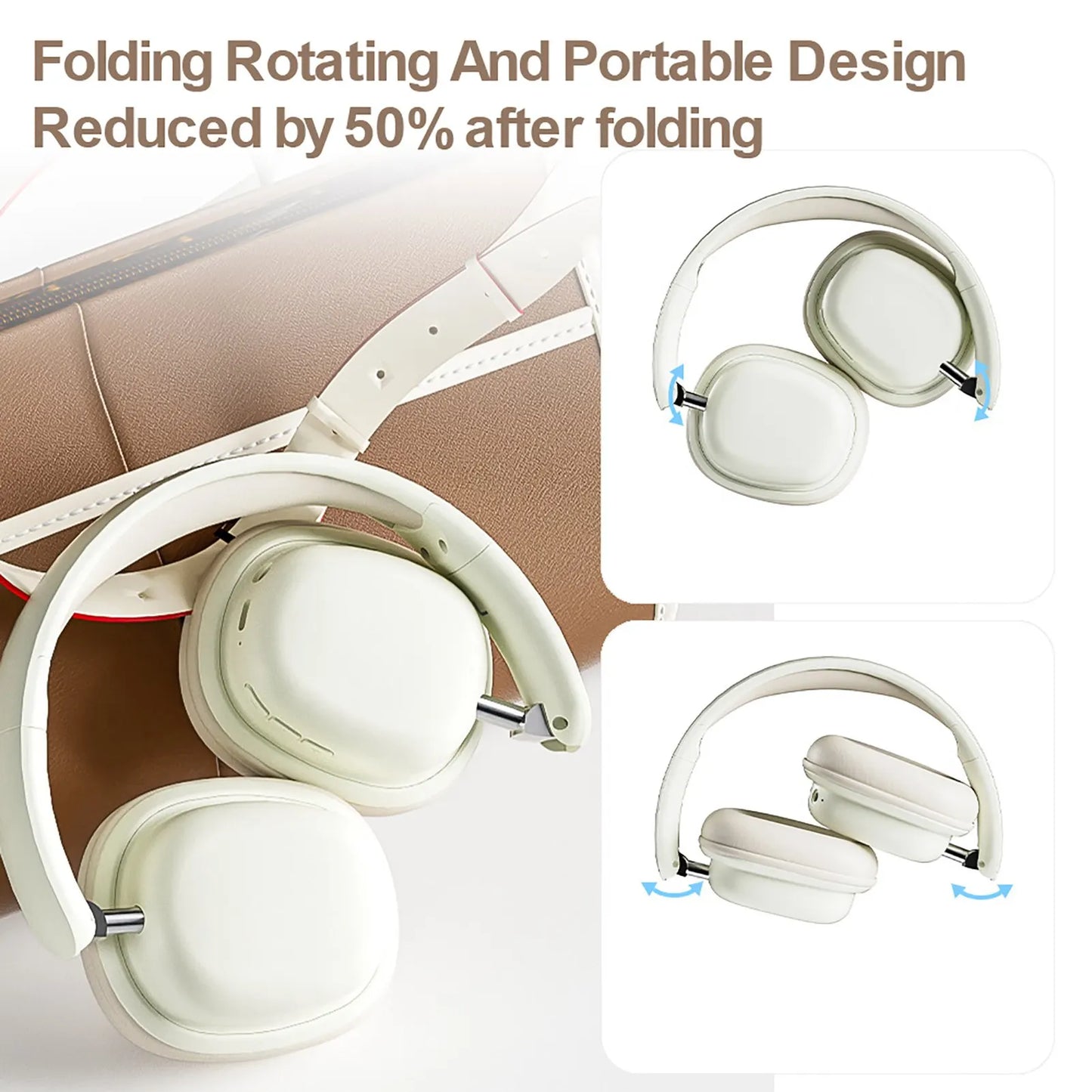 Wireless Gaming Headset Wireless Gaming Headset/T5.3 Over Ear Headphone with Mic 3.5mm Foldable Earphone