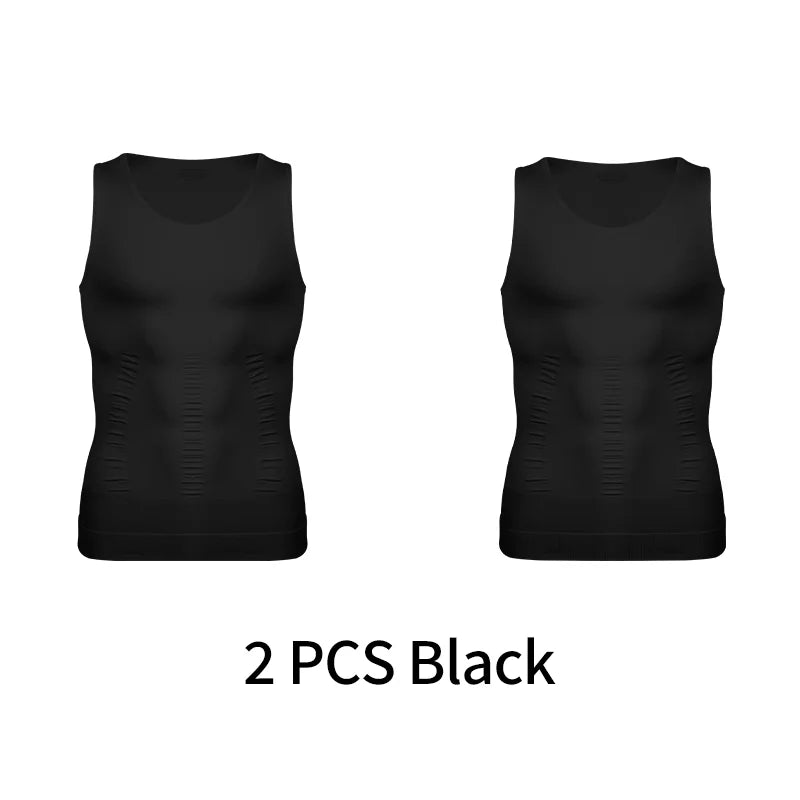 Men Compression Vest Sleeveless Shapewear Slimming Body Shaper/Shirt Gym Workout Corset Tummy Control Tank Top Abs Abdomen