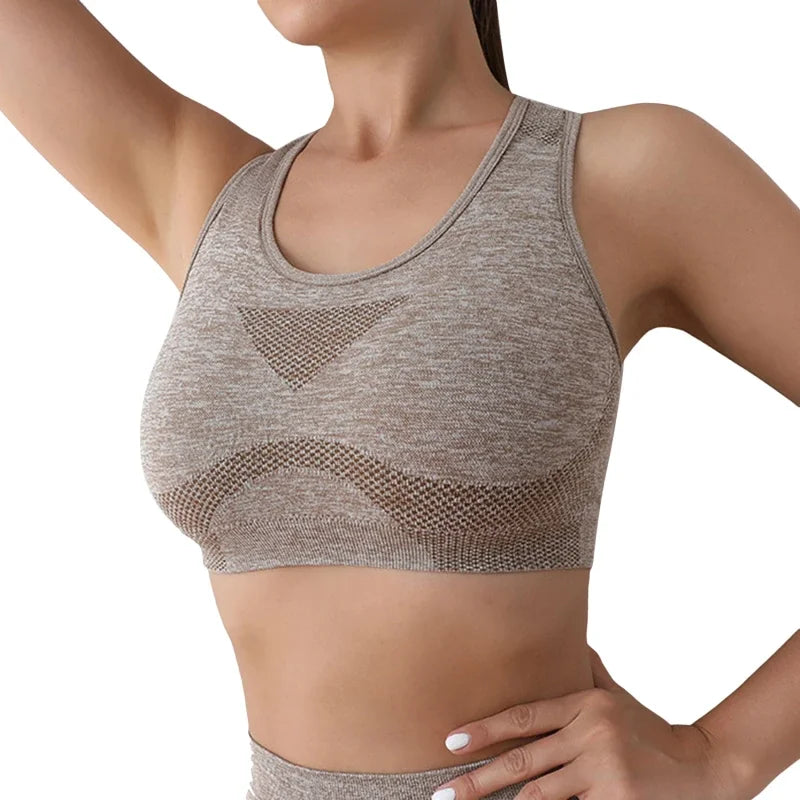 Women Sports Bras Yoga Top Vest High Shockproof Quick-drying Yoga/Gym Running Fitness Underwear Ladies Seamless Sportswear
