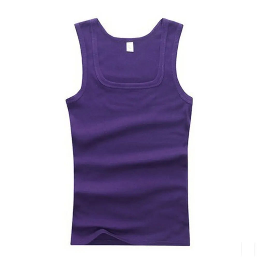Hot Sale Summer Male clothes Women Basic Elastic tank top/Pure Cotton Sleeveless Men's t-shirt Bodybuilding Fitness T-shirt
