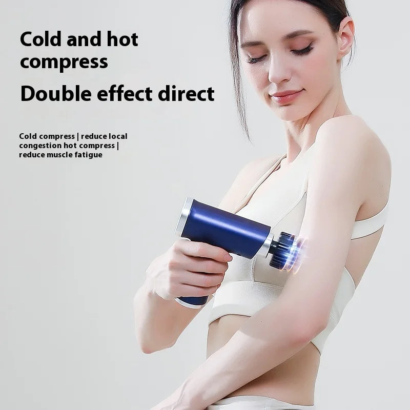 New Electric Massage Gun With Heat Cold 9 Gears Multifunctional Fascia Gun/Home Portable Gym Use Small Quiet Handheld Massager