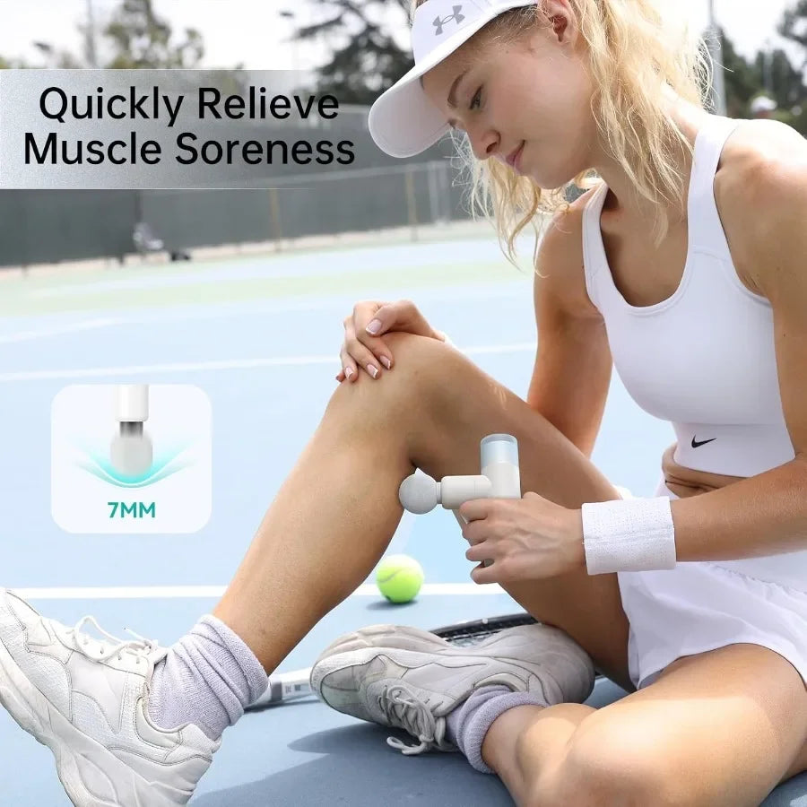 M3 Mini Massage Gun for Back Pain Relief with Facial Mode/7mm Amplitude 4 Vibration Levels Ultralight Portable and Rechargeable