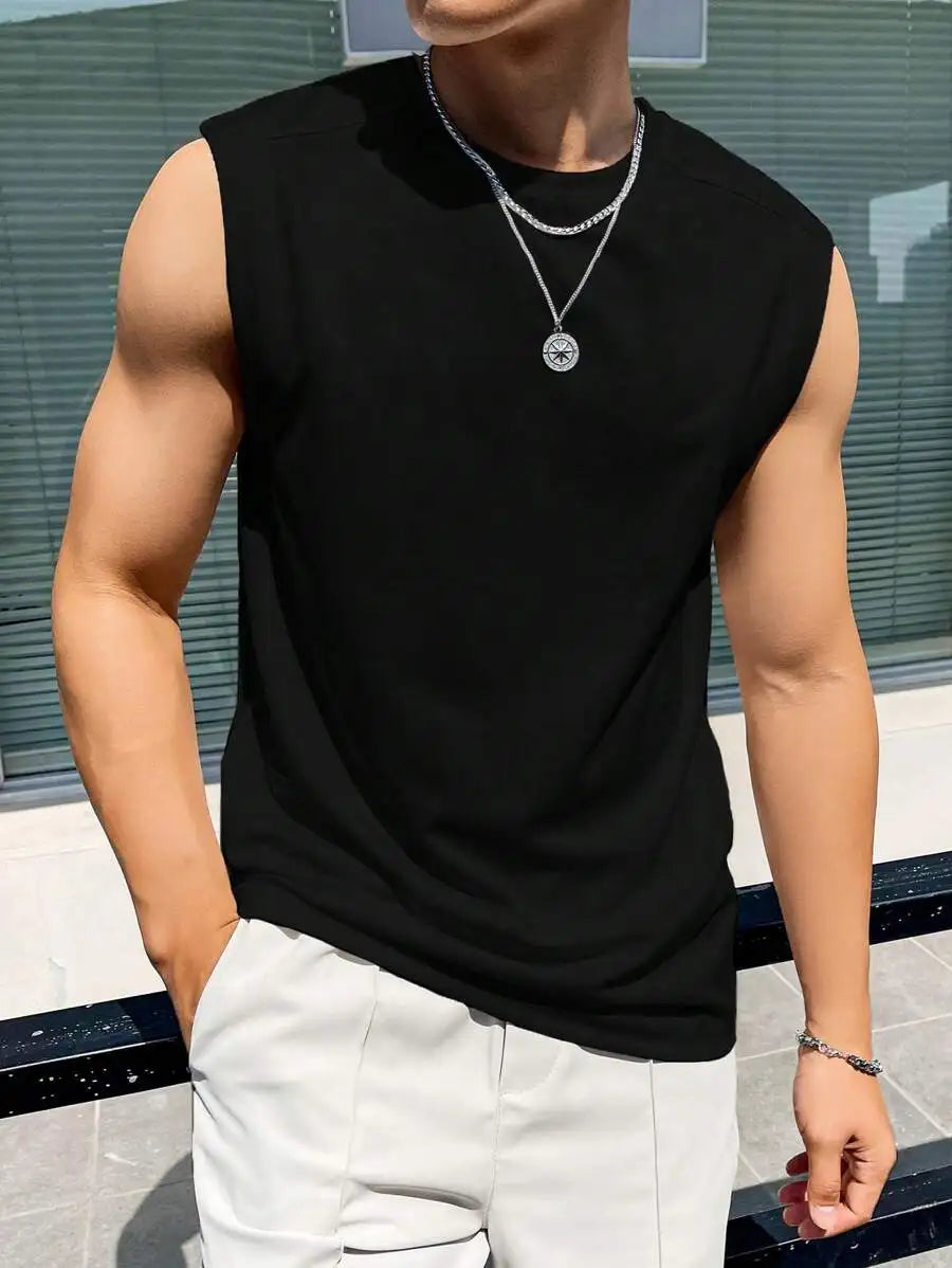 Men Solid Sleeveless Tank Top/Casual Basic Top