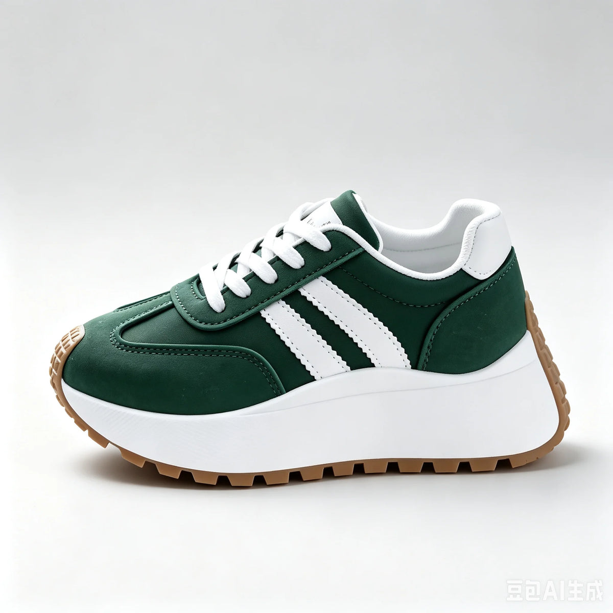 Women's Lace Up Platform Casual Sneakers Soft Synthetic Leather/Upper Non-Slip Rubber Sole Retro Walking Shoes