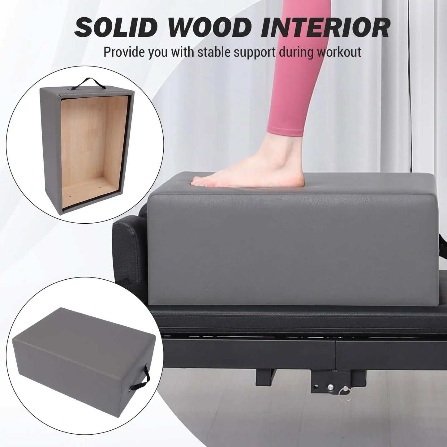 Portable Pilates Reformer Sitting Box Pilates Sit Box for Home Workout/Pilates Exercise Accessories for Pilates Reformer Board