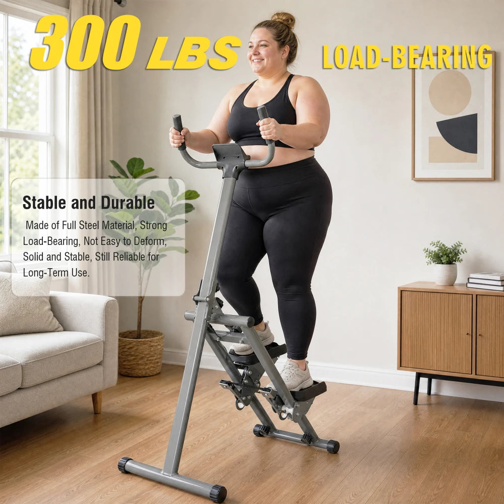 Stair Stepper Machine, Vertical Climber w/ LCD Display/Compact Cardio Step Trainer for Full-Body Home Workouts