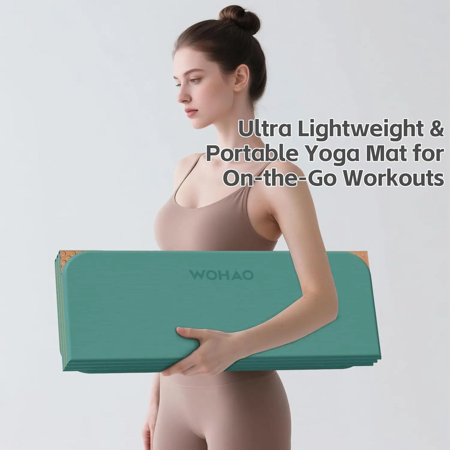 7-Fold Yoga Mat 70x24 Inches, 1/2 Inch Thick Compact Non-Slip/TPE Exercise Mat for Travel & Home Gym