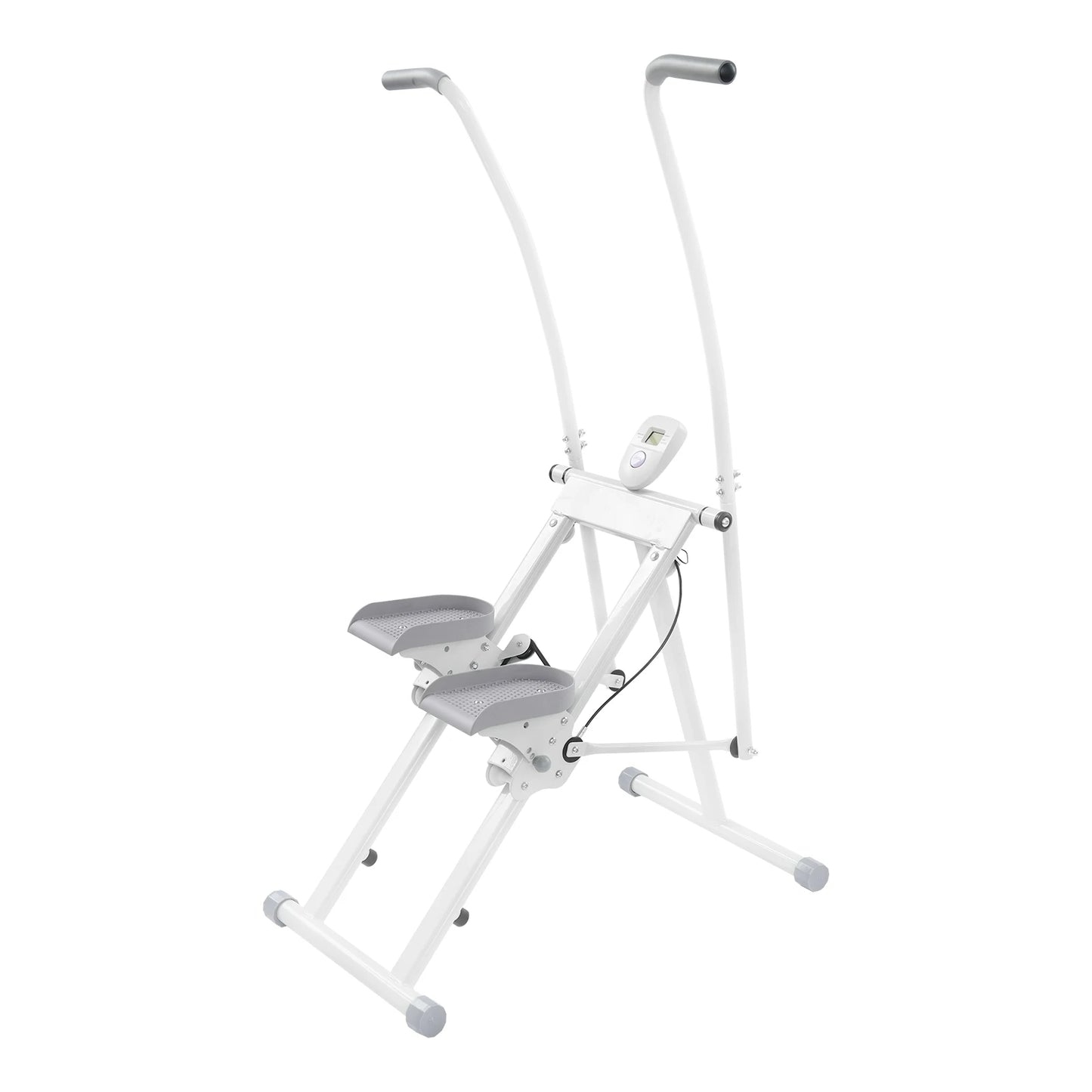 Compact Stair Stepper Machine for Home Full Body Workout Climber/with Digital Monitor Space Saving Exercise Equipment (White)