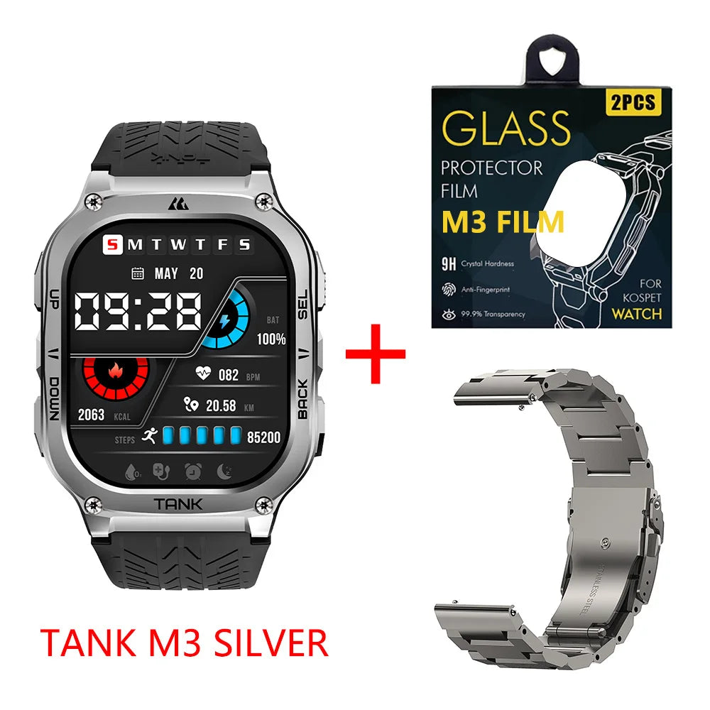 Original KOSPET TANK M3 Smart Watches For Men Smartwatch/480mAh Electronic Digital Fitness AMOLED AOD Bluetooth Watches