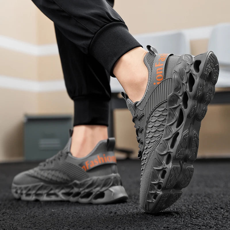 YRZL Men's Breathable Mesh Lightweight Running Shoes Soft Sole/Non Slip Comfortable Sports Shoes for Men Outdoor Walking Casual