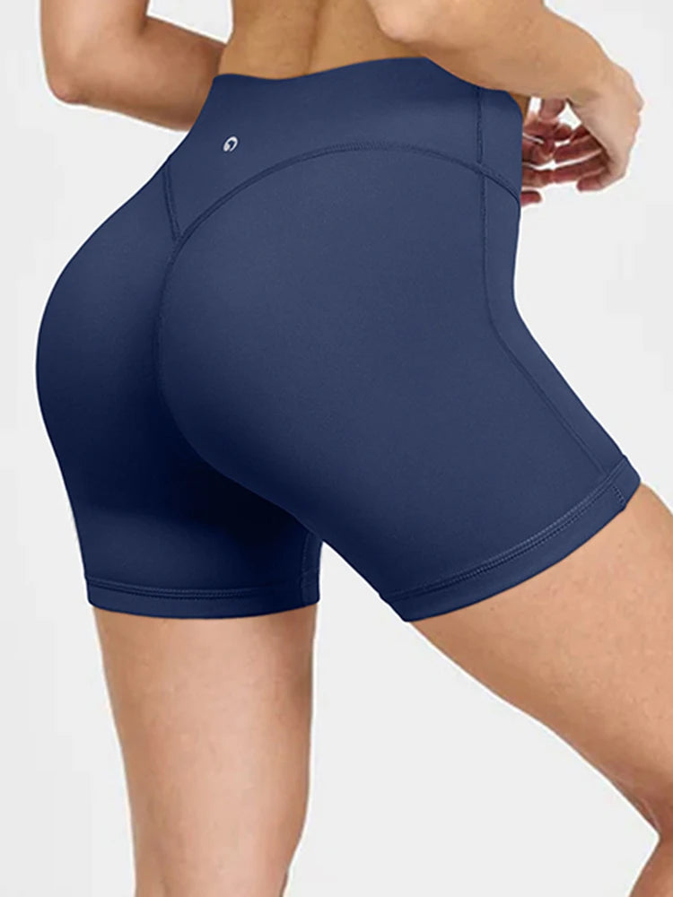 Summer Women's High-Waist Breathable Yoga Shorts High/Elastic Running Tights Leggings Cycling Workout Gym Sports Shorts