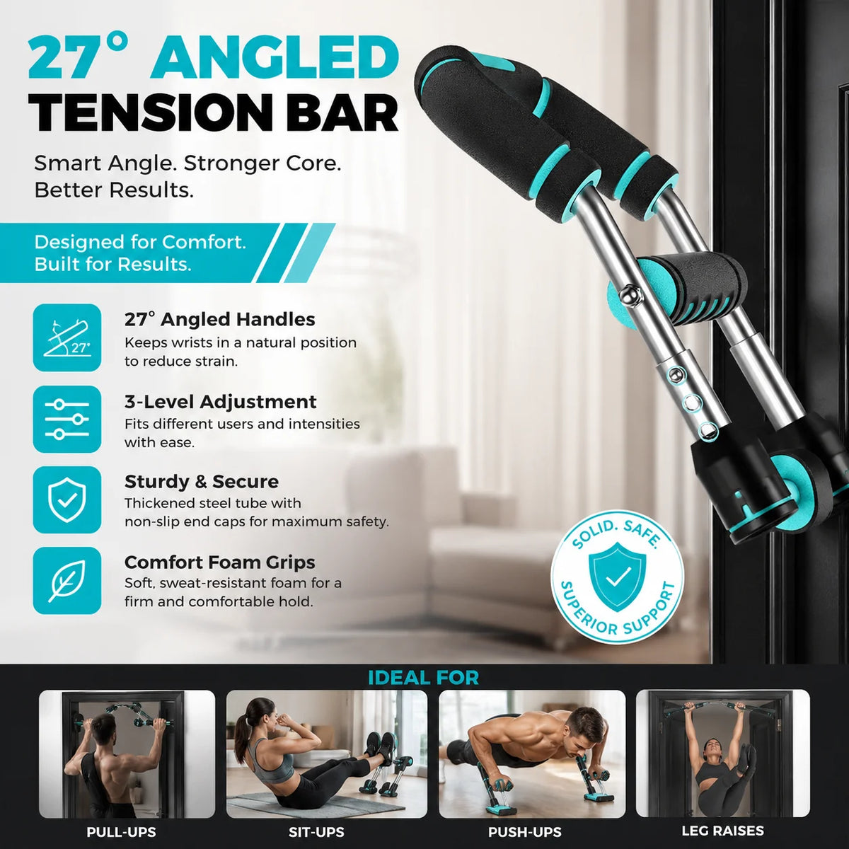 5 Levels Adjustable Twister Arm Chest Trainer 40-130lbs/Resistance Home Gym Strength Exercise Equipment Blue