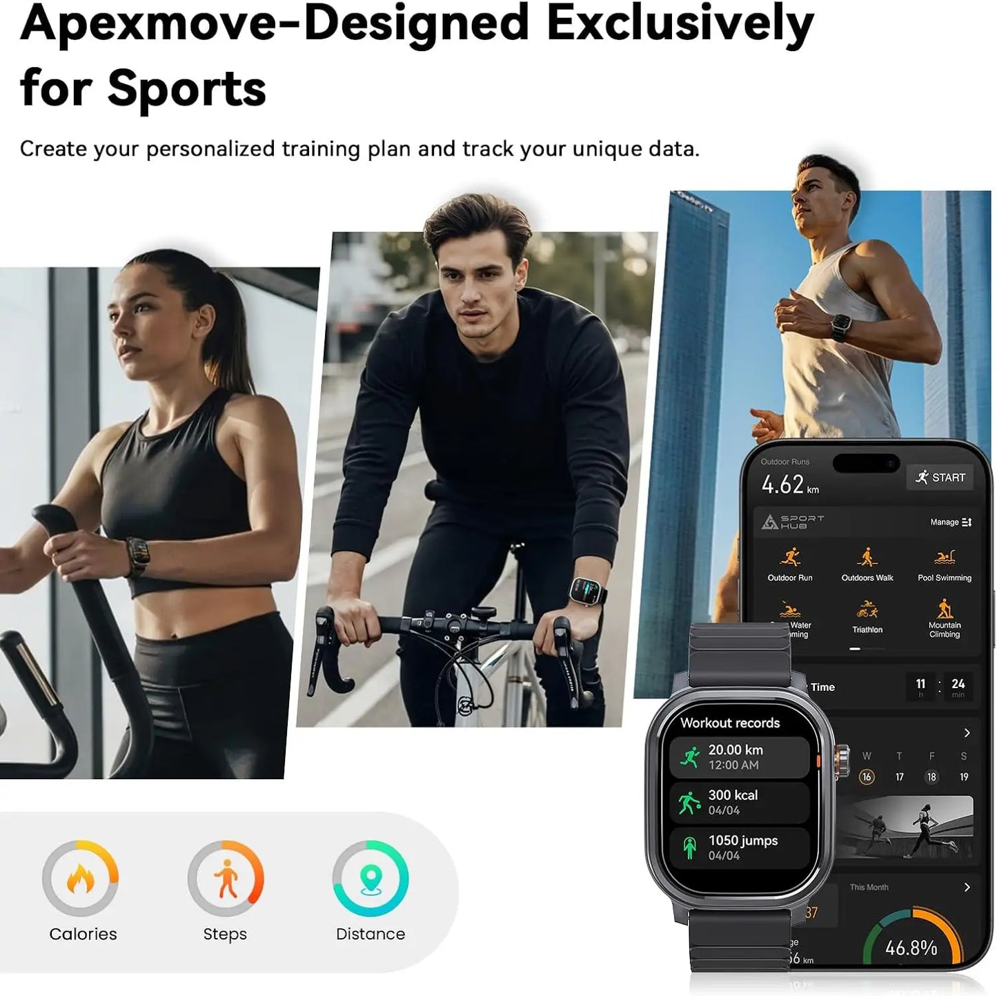 Original KOSPET PULSE Smart Watch Men Women 1.96" AMOLED BT Call/IP68 Waterproof 180 Freestyle Training Modes Fitness Monitoring