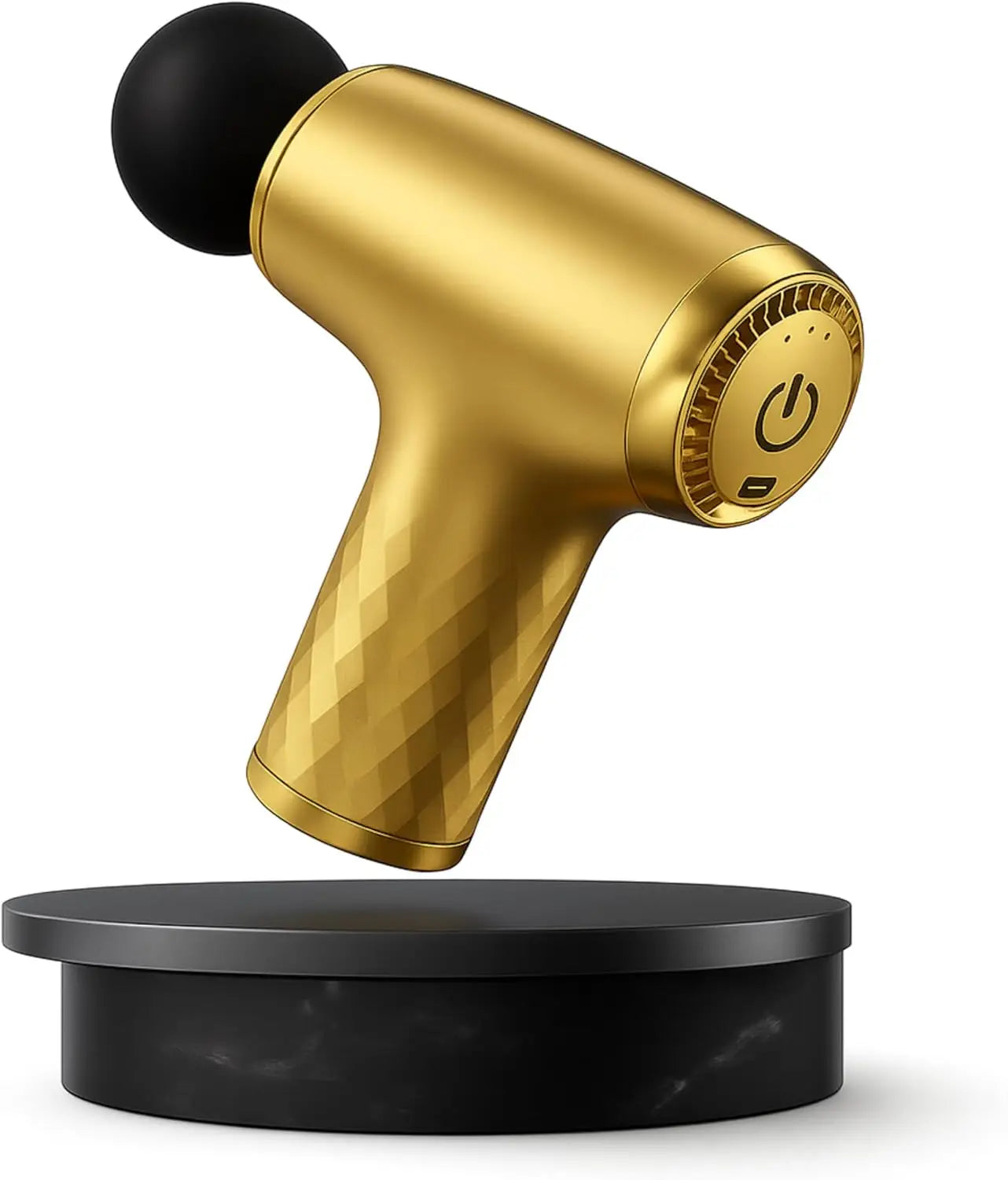 Mini Massage Gun with Gold Finish Deep Tissue Percussion Massager for Back/Neck Body Pain Relief 4 Heads Portable Electric Massager
