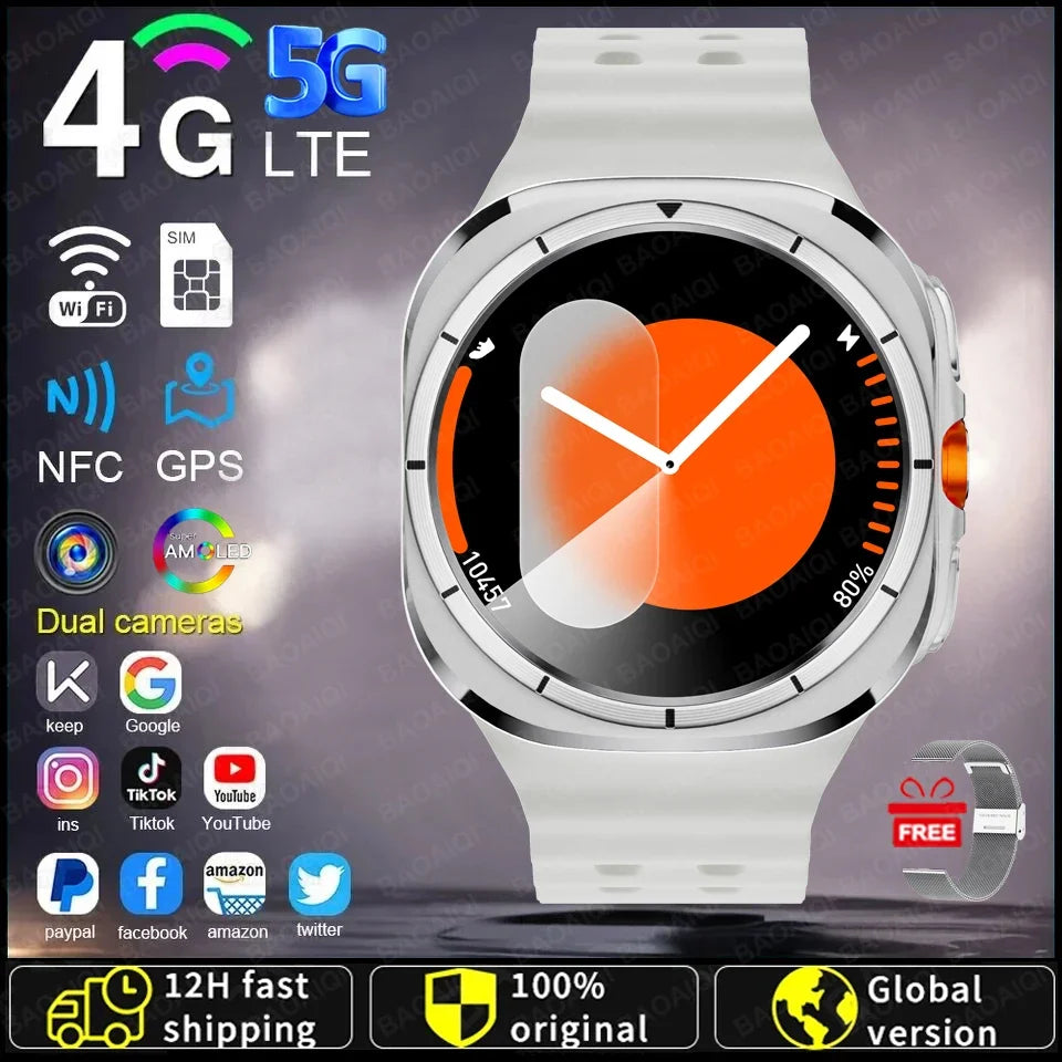 Watch7 Ultra Smart Watch Video Call Smartwatch 4G/5G Sim Card/GPS WIFI Rotary Camera Global Calling Google map Watch