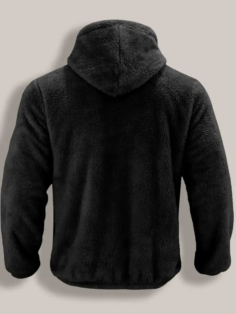 Men's Coral Fleece Jacket Hoodie Thickened Autumn Winter/Warm Zipper Hooded New Arrival Comfortable Sweatshirt