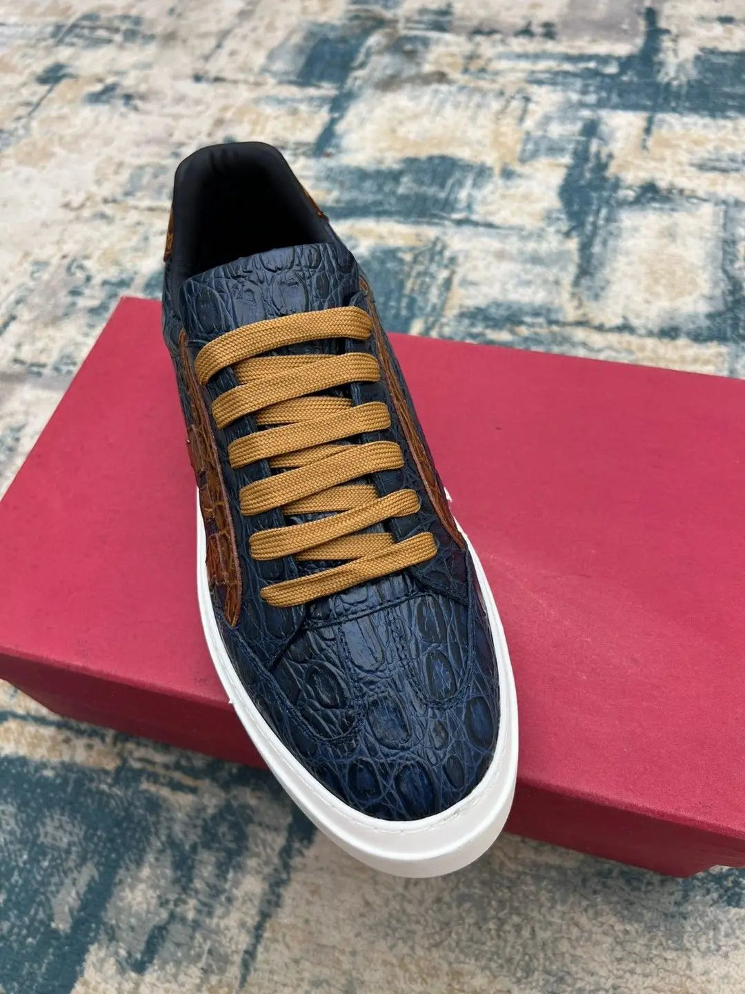 2026 New Arrival Men's Genuine Leather Board Shoes/Low Top Platform Sole Lace Up British Style for Daily Use