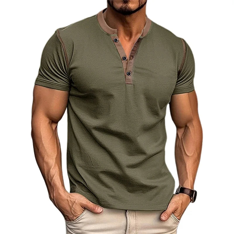 Men s Lightweight V-Neck T-Shirts Breathable  Fit Solid Color/Short Sleeve Casual Tops Summer Fashion Tee Shirt