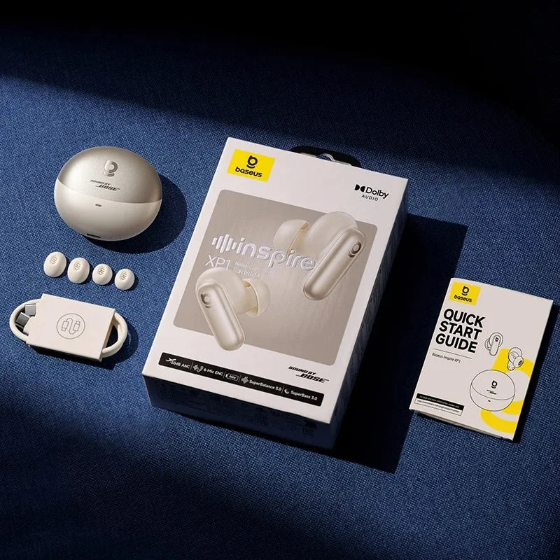Baseus Inspire XP1 50dB Adaptive ANC Wireless Earbuds/Bluetooth 6.1 Dolby Audio 6 Mic ENC Wireless Earphones