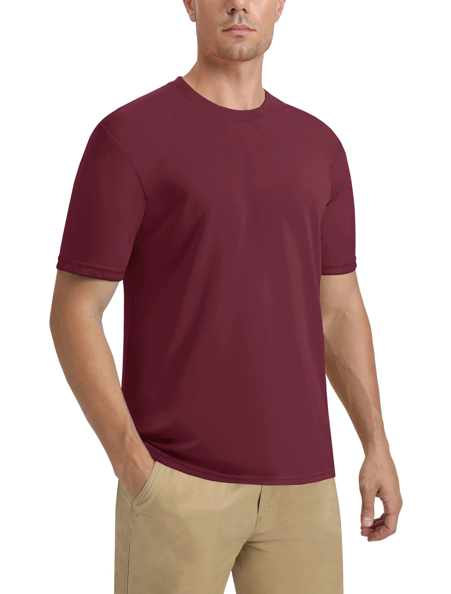 Men's UPF 50+ Shirt Sun Protection SPF UV Moisture Wicking/Lightweight Quick Dry Swim Rash Guard Short Sleeve Athletic Running
