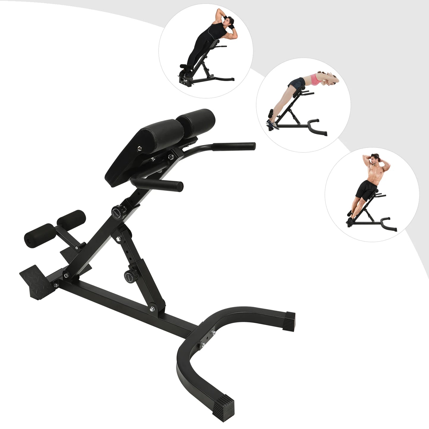 103*70*113 cm/ 40.55*27.55*44.48 in Black Home Fitness Workout/Roman Chair Hyperextension Back Extension Bench Adjustable