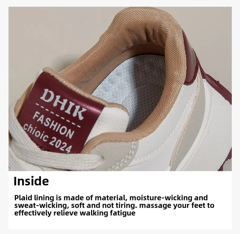 New Summer Autumn Women's Shoes With Thick Sole Casual Board Shoes/Spliced Sports Leather Surface Shoes For Students