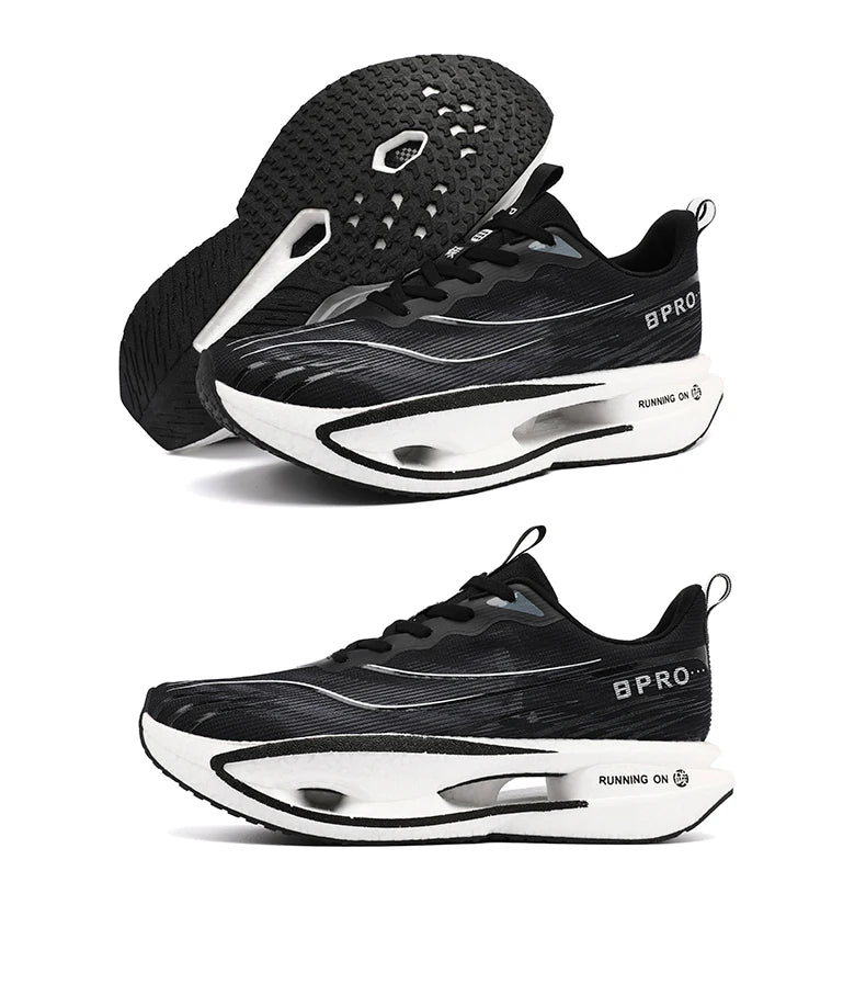 Men Breathable Mesh Comfortable Sports Shoes Fashion Color-Block/Sneakers Carbon Plate Support Light Rebound Running Shoes