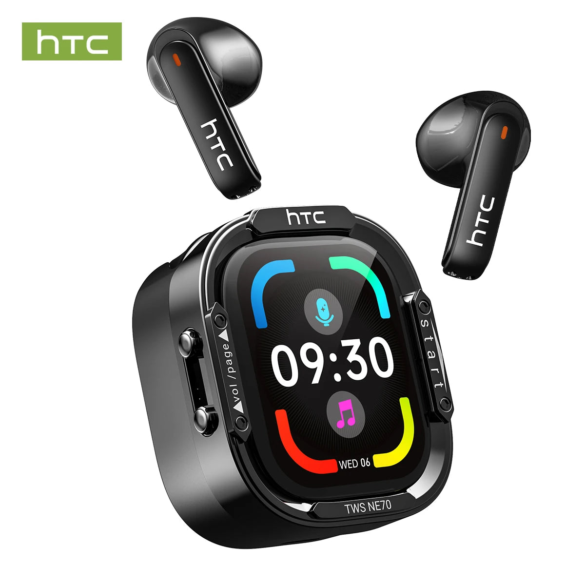 Wireless Headphones Bluetooth HTC NE70 Earphones Microphones/Earbuds AI Translator 30Hours of Battery Life Full HD LCD Display