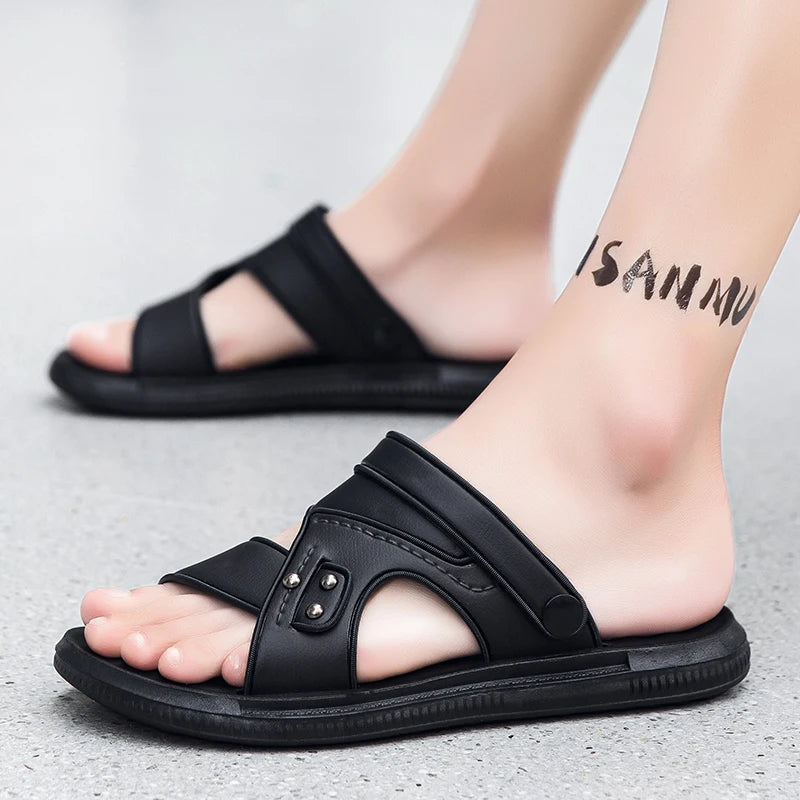 Summer Men Sandals Open Toe Flat Men's Casual Shoes Outdoor/Walking Sandals for Men Beach Shoes hombre Men slippers