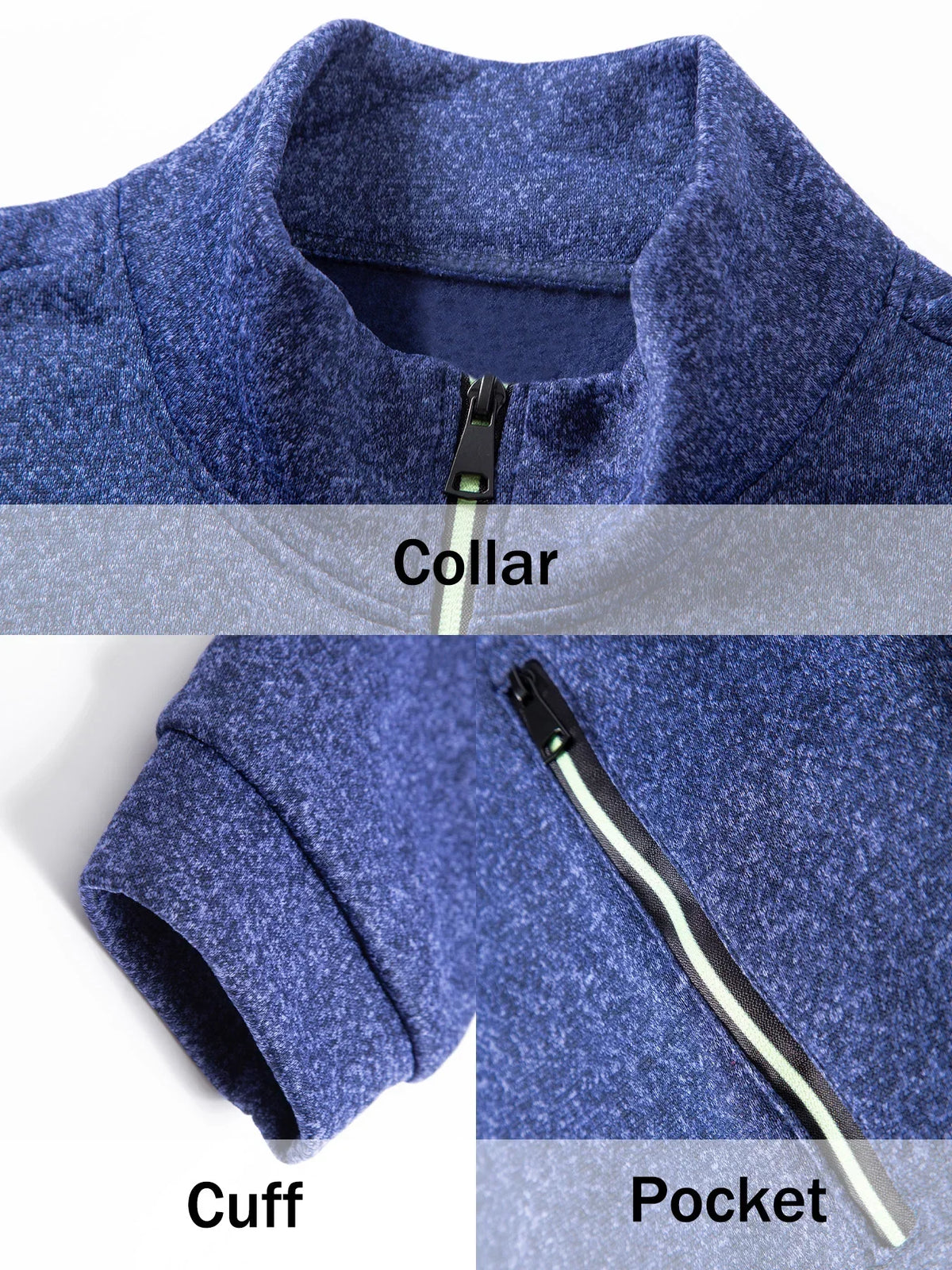 Men's Zip Track Jacket Stand Collar Fleece Lined Casual Sweatshirt/with Zipper Pockets Athletic Outerwear Warm Casual Jacket