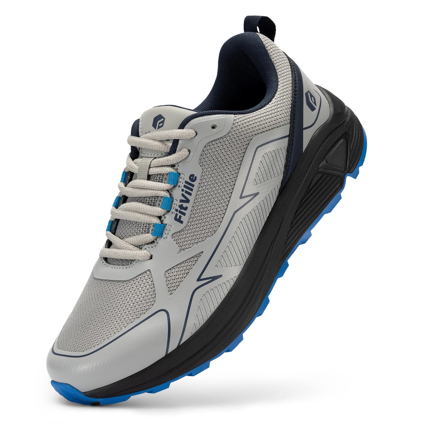 FitVille Extra Wide Trail Running Shoes Non-Slip Men's Sneakers/Lightweight for Male Swollen Feet Arch Support Pain Relief