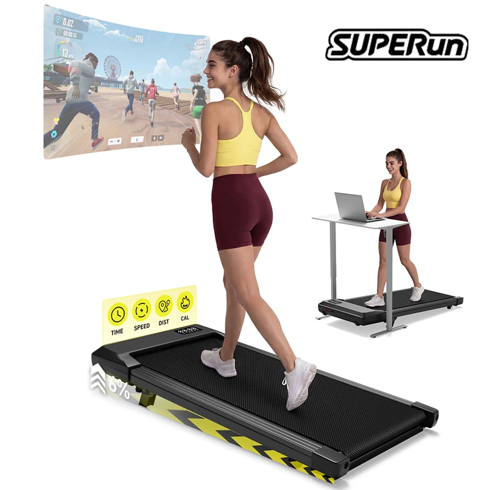 2in1 Walking Pad Mini Treadmill Portable for Home&Office/Under Desk LCD Screen Max 300lbs Quiet Treadmills Exercise Machine